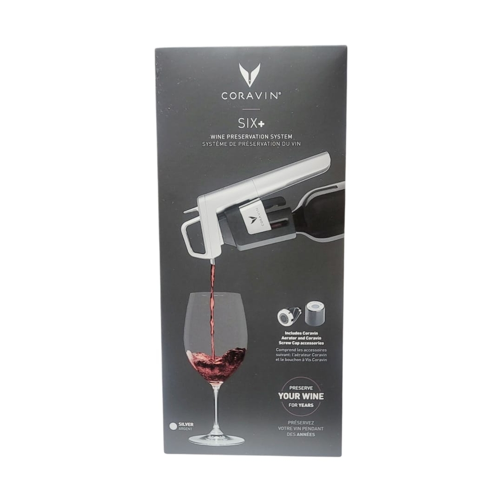 Coravin Six+ Wine Preservation System Silvee Argent NEW